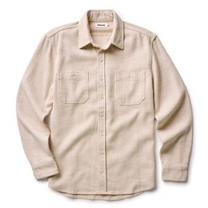 Taylor Stitch Utility Shirt Natural Sashiko Men 42 Large Cream Organic Cotton
